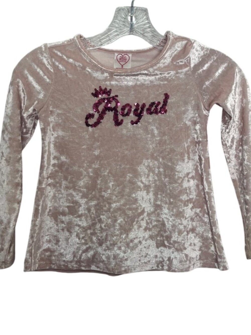 Garanimals Kids Velvet Long Sleeve Top Girls Size 5 Pink Sequin Royal‎